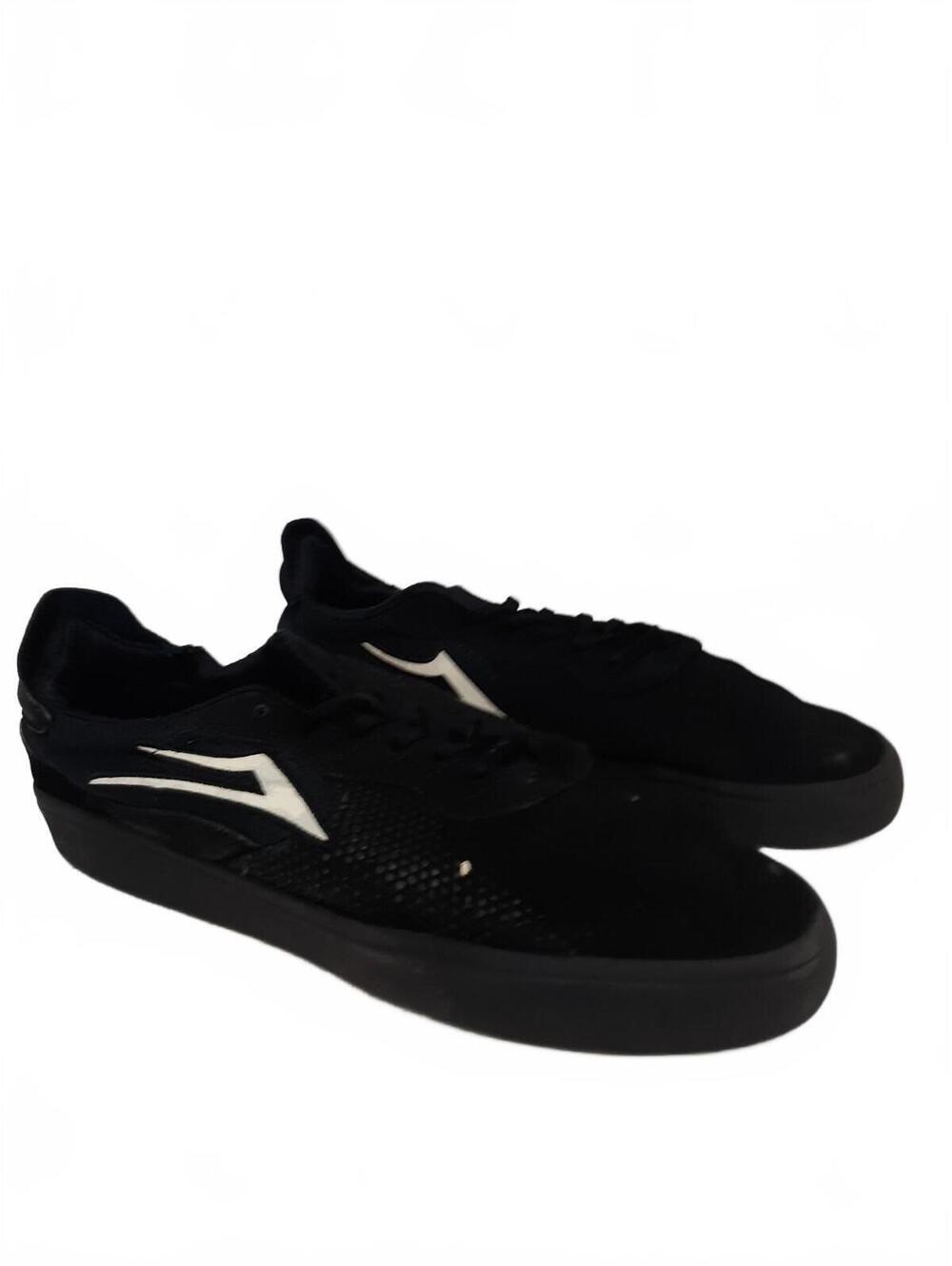 Lakai Essex Men's Skate Shoes Size 12 Black White Suede Sneakers MS422-0263-A00